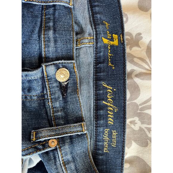 7 FOR ALL MANKIND Josephina Skinny Boyfriend Distressed Jeans - Picture 4 of 9